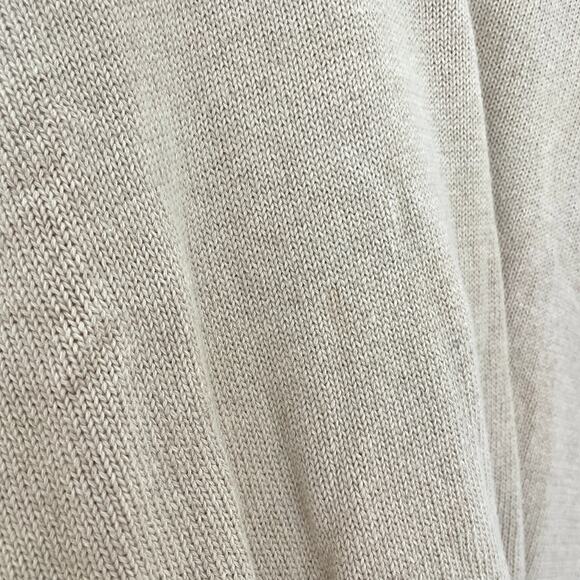 Eddie Bauer – Vintage Linen-Cotton Blend Oatmeal Crochet Knit Sweater - Picture 4 of 6